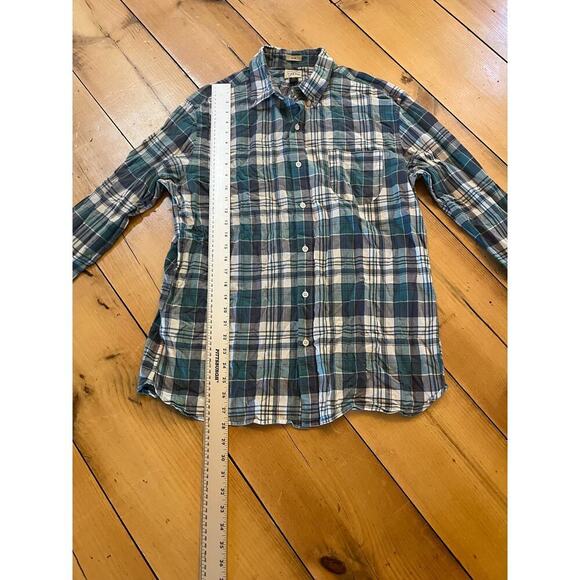 J. Crew men's plaid button down shirt. Blue/Teal/White size XL Slim. - Picture 4 of 6